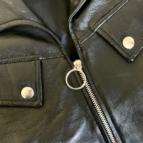 Vintage Simpatico black faux leather crop jacket - Picture 3 of 8